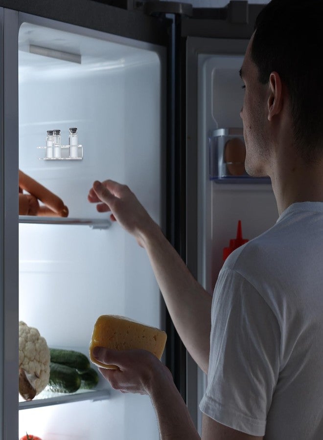 Marsui 5 Slots Vial Holder Refrigerator Wall Caddy Peptide Vial Holder Case for Fridge Acrylic Diabetic Storage Organizer Fit with U-100 Vials 24mm (0. 94 Inches) Diameter - Image 4